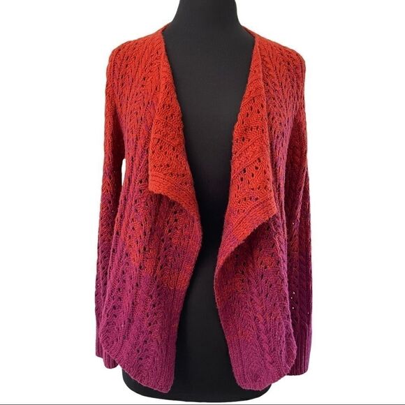 Kerisma Dip Dye Ombre Open Knit Cardigan Sz M - Picture 1 of 10